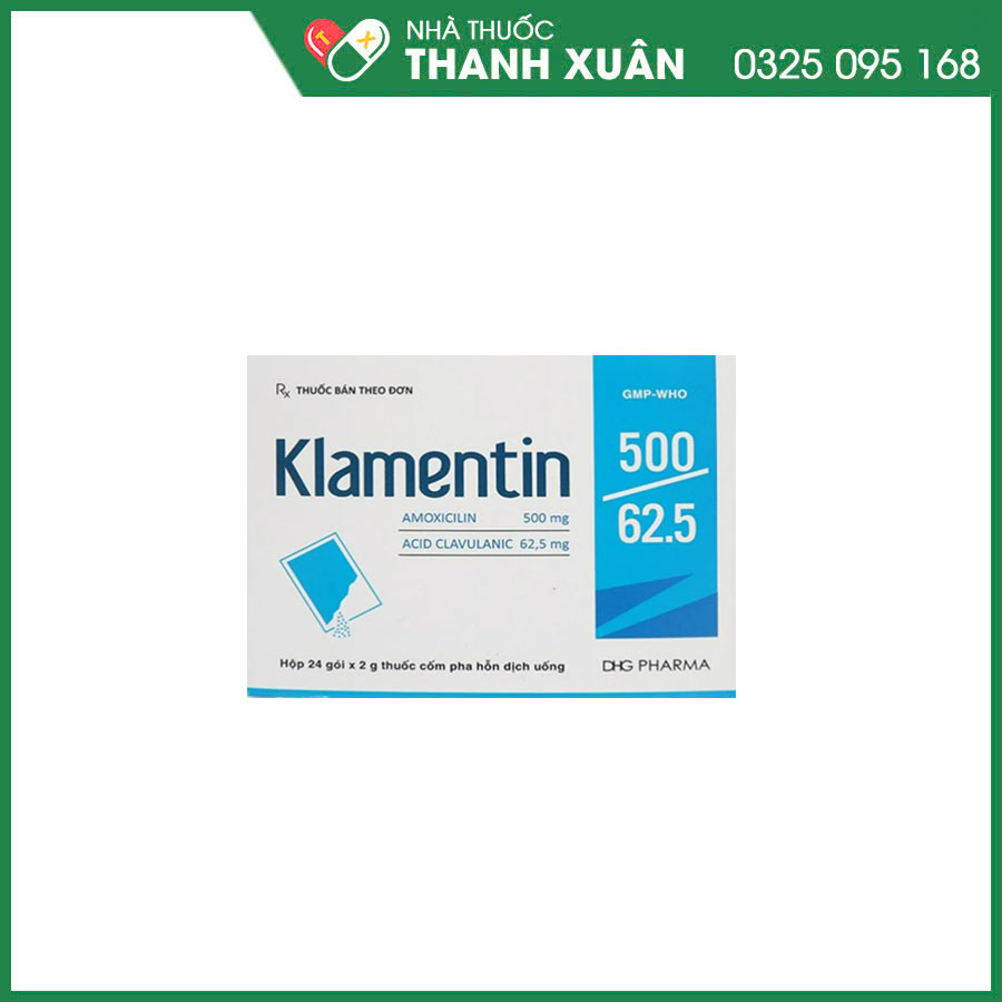 Klamentin 500/62.5 thuốc kháng sinh điều trị nhiễm khuẩn hô hấp, tiết niệu, da&amp; mô mềm, xương khớp